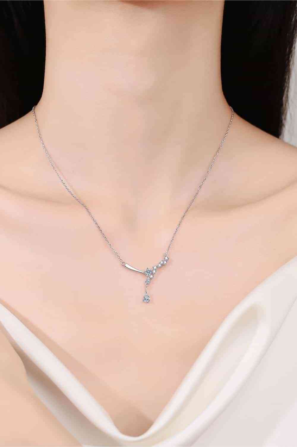 Collar de plata de ley 925 con moissanita de 1 quilate