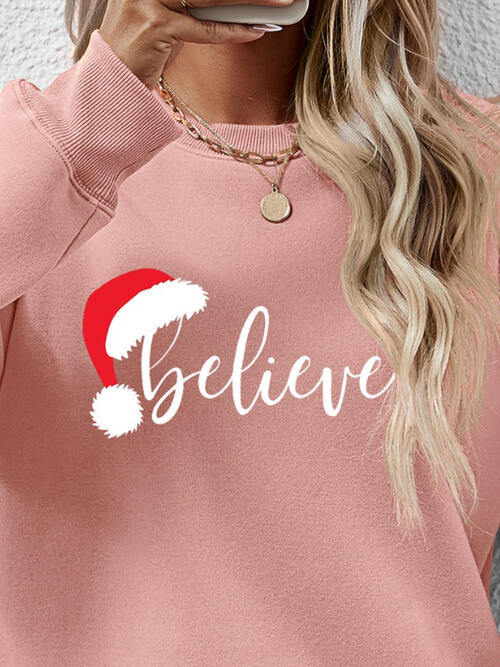 BELIEVE Sweat-shirt graphique à manches longues