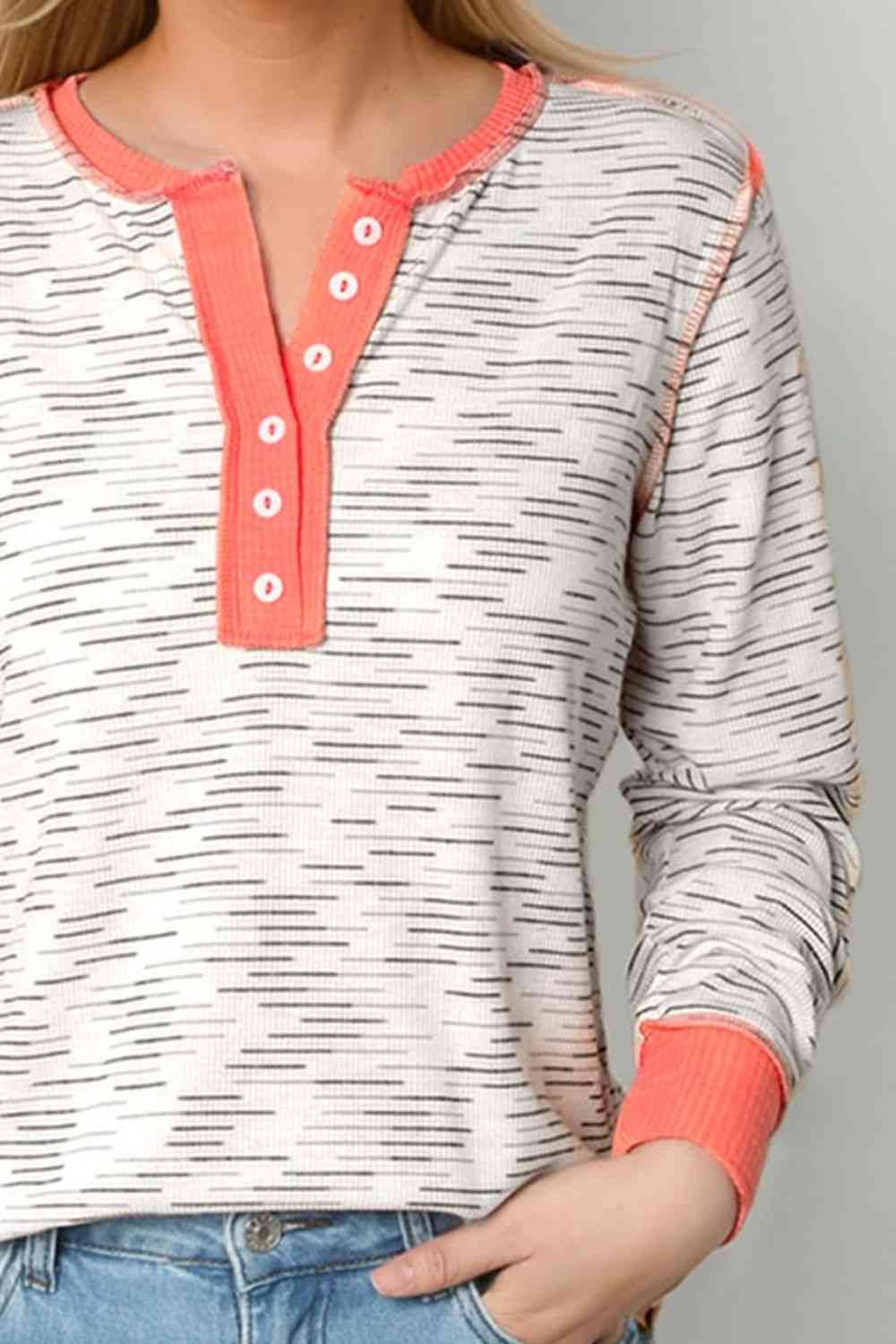 Contrast Long Sleeve Top