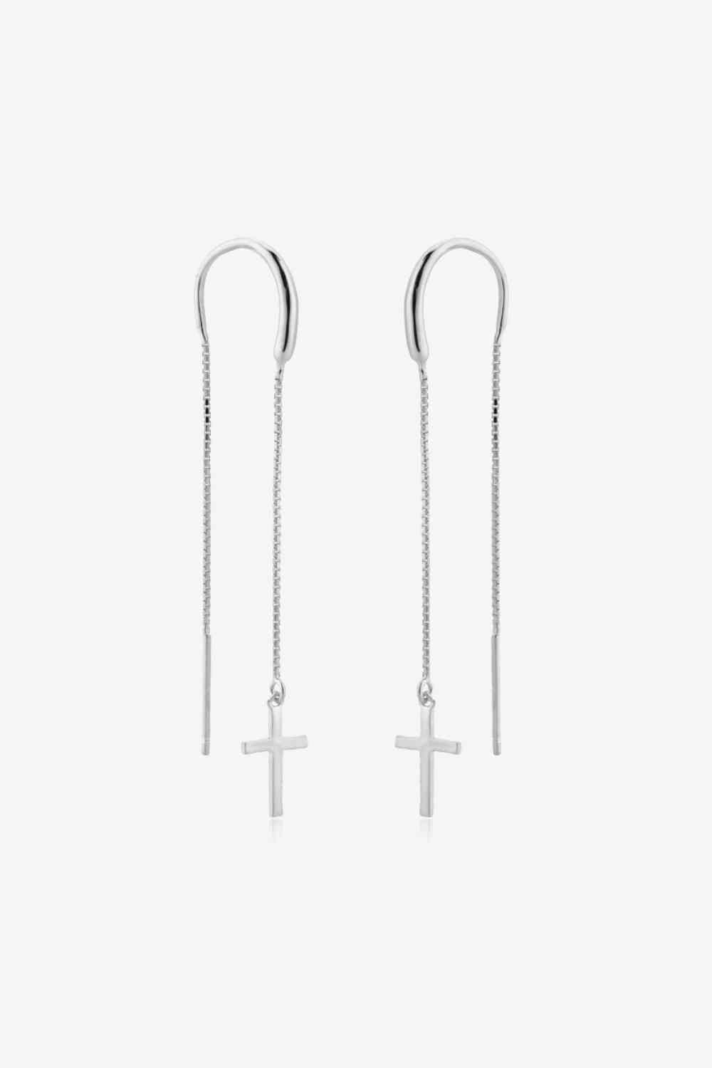 Boucles d'oreilles enfile-croix en argent sterling 925