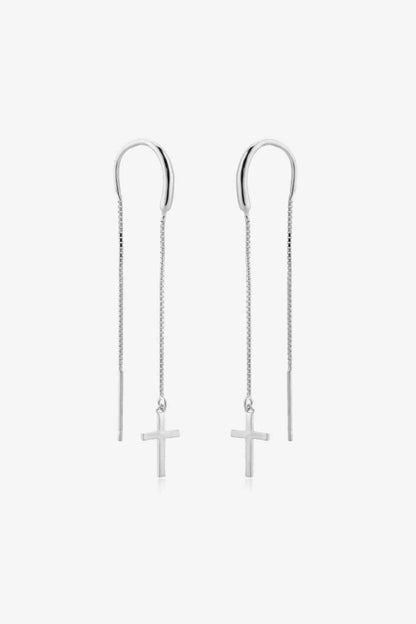 Boucles d'oreilles enfile-croix en argent sterling 925