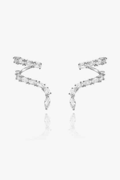 Boucles d'oreilles en argent sterling 925 avec zircone