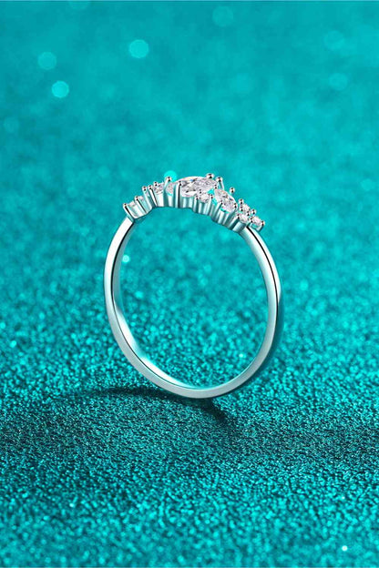 Bague plaquée rhodium Moissanite adorée