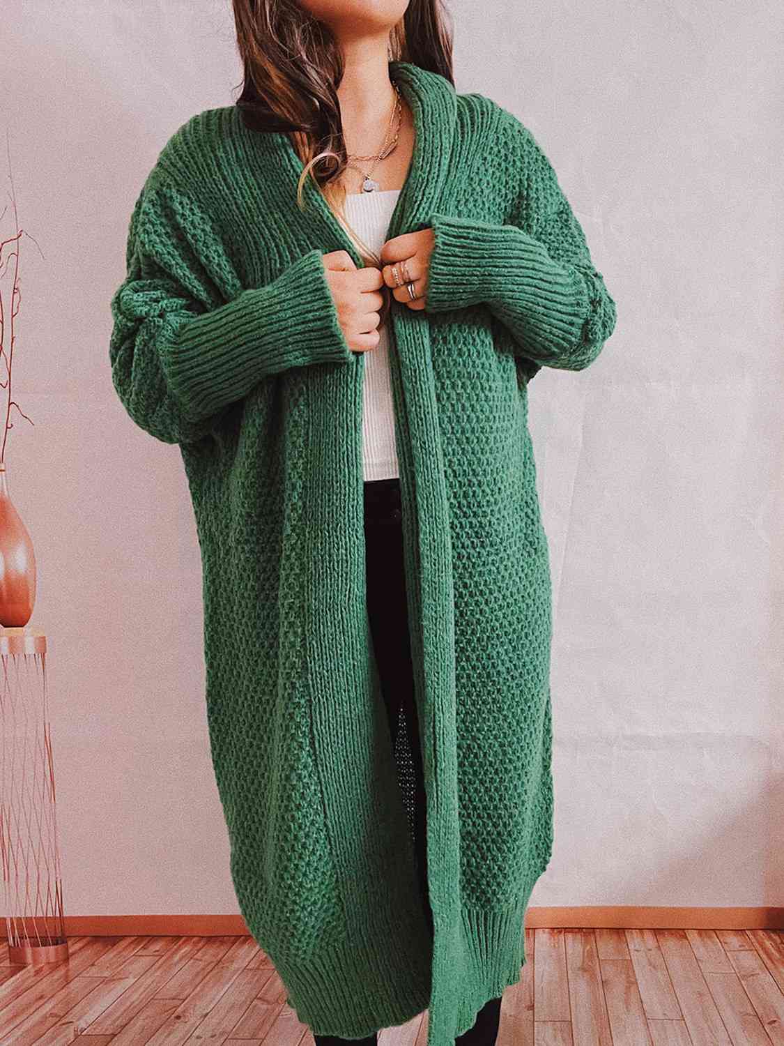 Cardigan long ouvert sur le devant