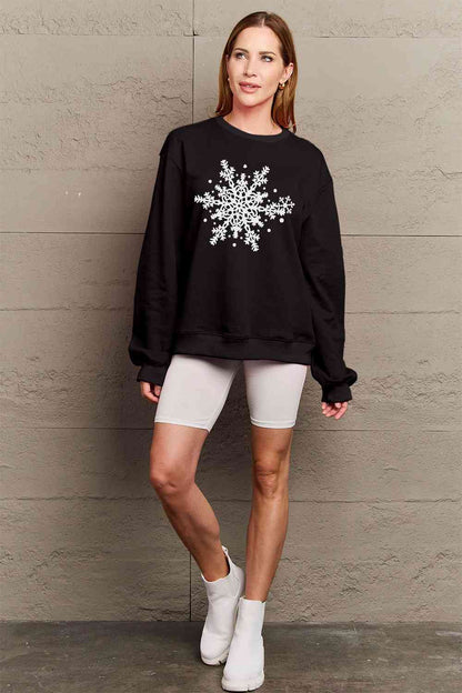 Simply Love - Sweat-shirt avec motif flocon de neige pleine taille