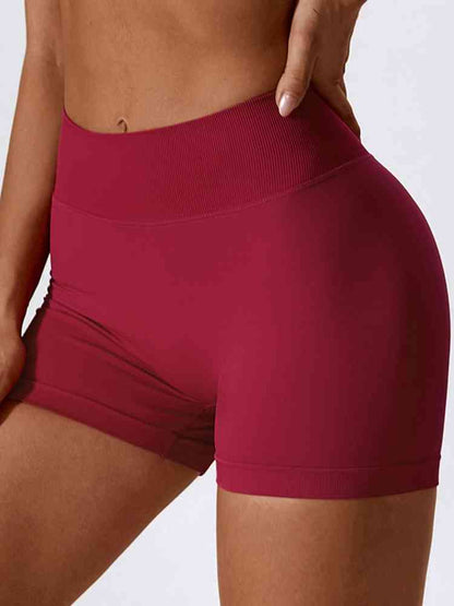 Wide Waistband Slim Fit Sports Shorts