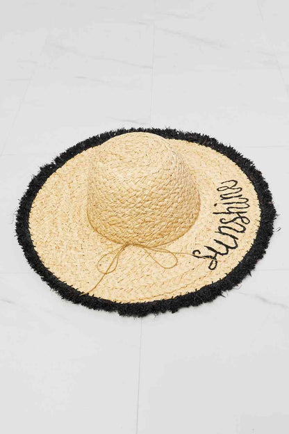 Sombrero de paja con flecos Fame Sunshine