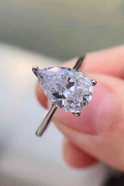 Classic Teardrop 2 Carat Moissanite Ring