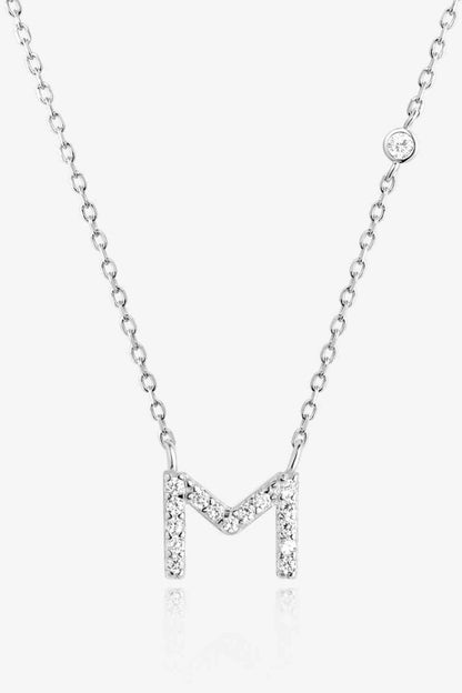 Collier en argent sterling 925 avec zircon L à P