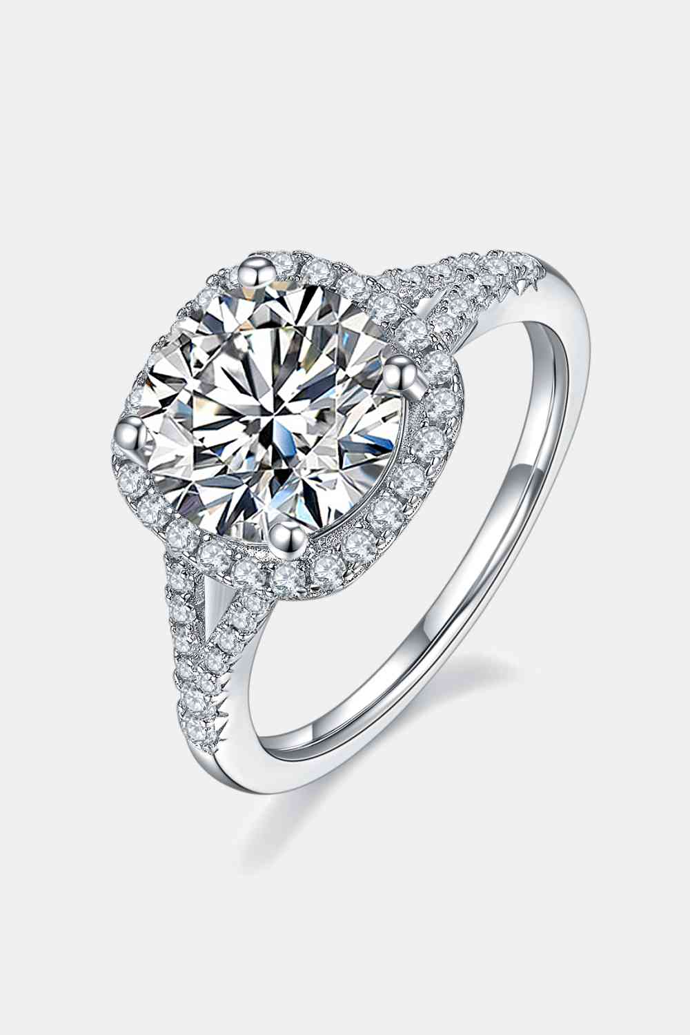 Bague halo moissanite 3 carats