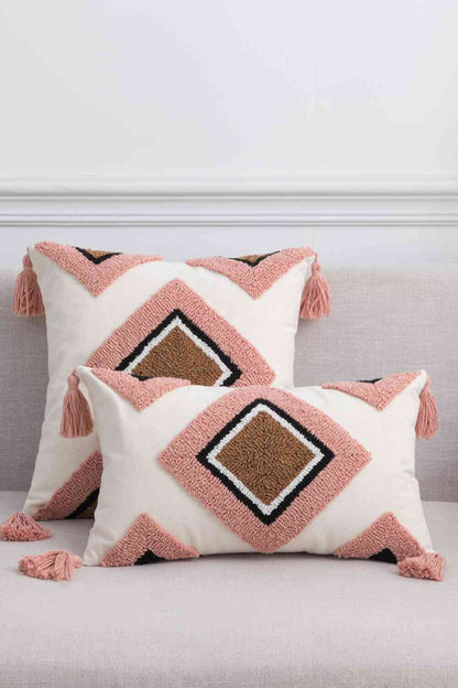 Geometric Graphic Tassel Decorative Throw Pillow Case