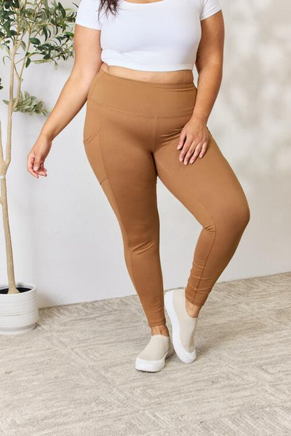 Zenana Legging taille haute à large ceinture pleine taille