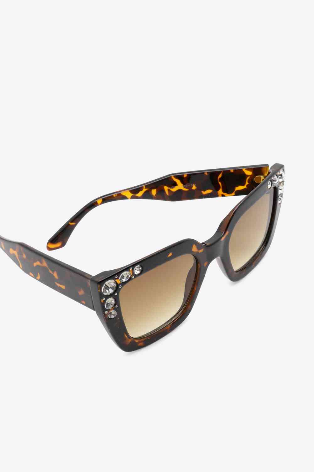 Lunettes de soleil en polycarbonate incrusté de strass