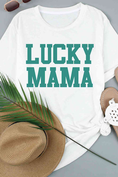 LUCKY MAMA T-shirt graphique à col rond