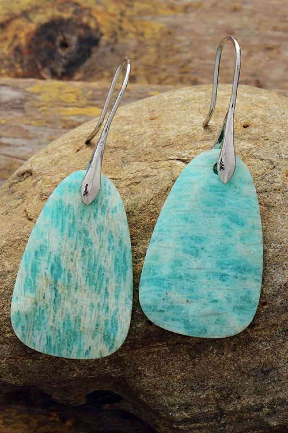 Pendientes colgantes de piedra natural