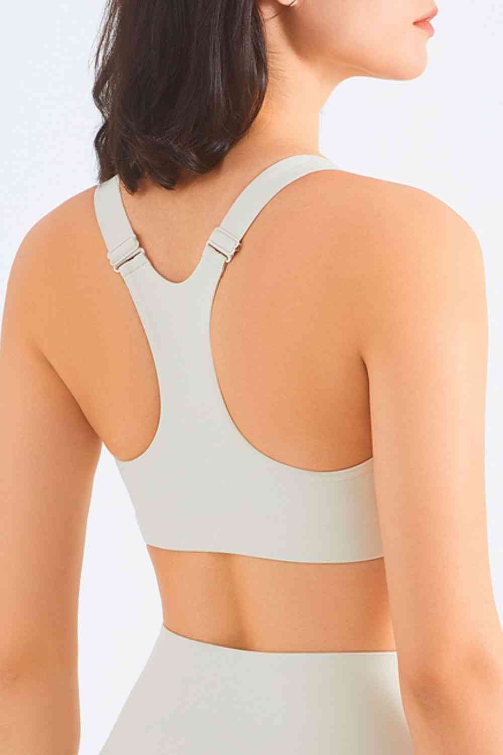 Soutien-gorge de sport zippé à dos nageur