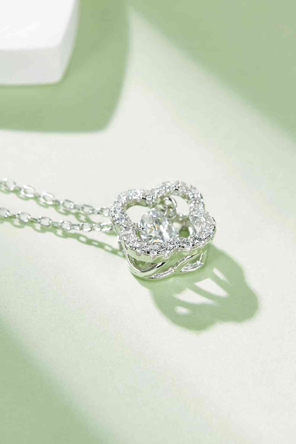 Moissanite Four Leaf Clover Pendant Necklace