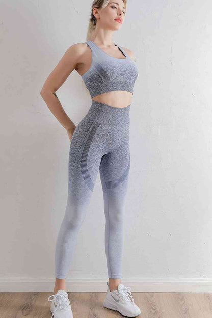 Ensemble soutien-gorge et leggings de sport dégradé