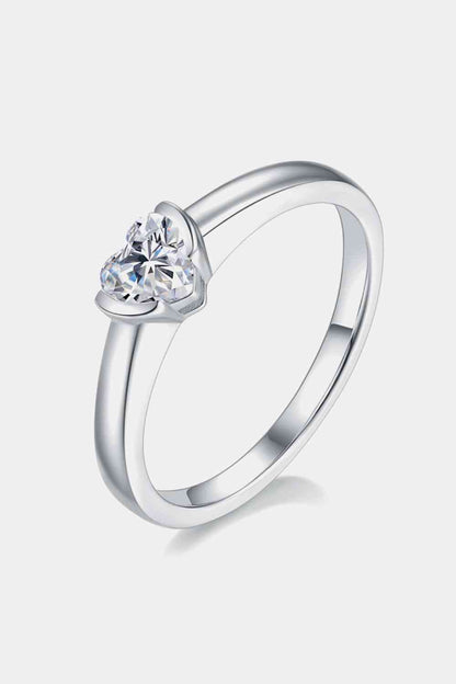 Bague solitaire en argent sterling 925 moissanite