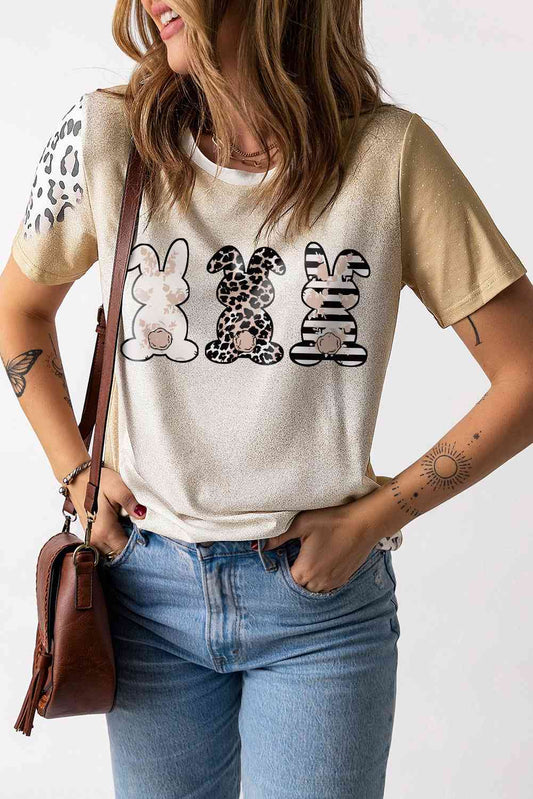 Lapin léopard de Pâques T-shirt graphique