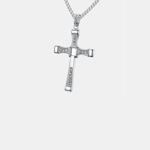 Collier croix en acier titane