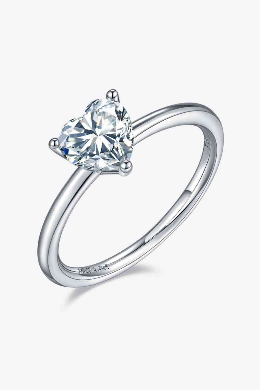 Bague solitaire en argent sterling 925 moissanite 1 carat