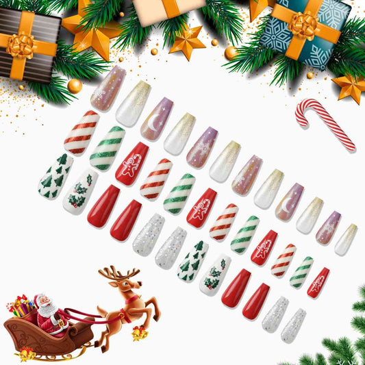 72-Piece Christmas Theme ABS Press-On Nails