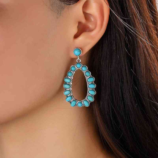 Boucles d'oreilles turquoise artificielles