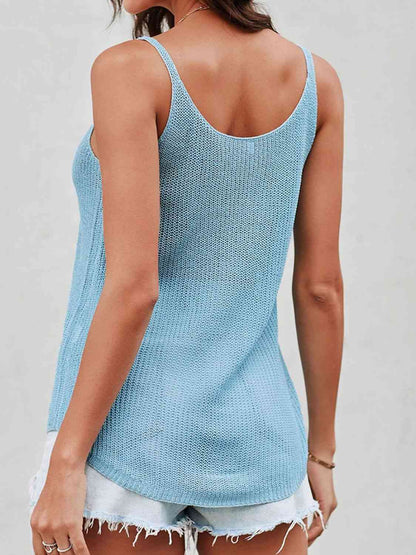 Camisole à col rond en tricot gaufré