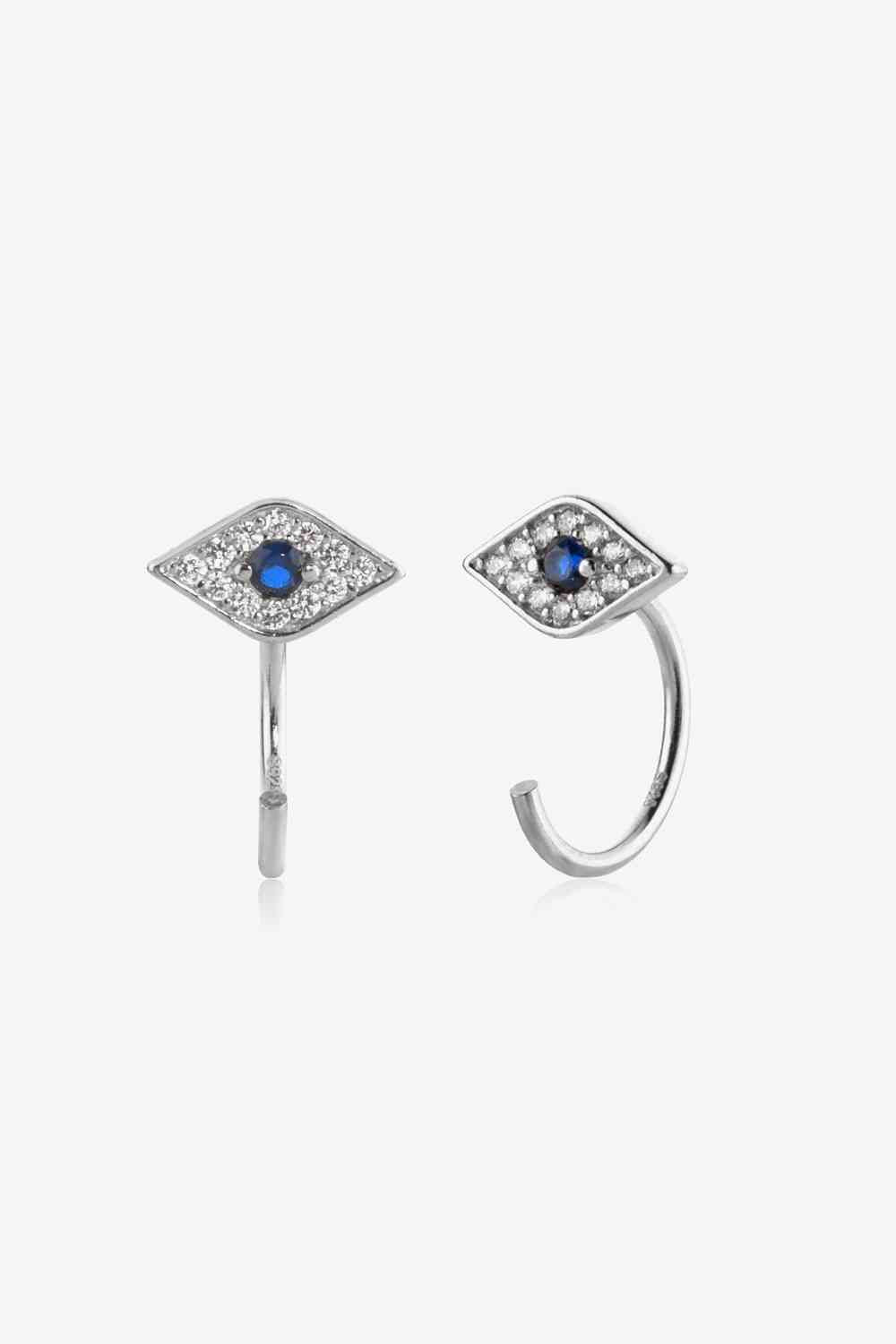 Boucles d'oreilles géométriques en argent sterling 925 avec zircon