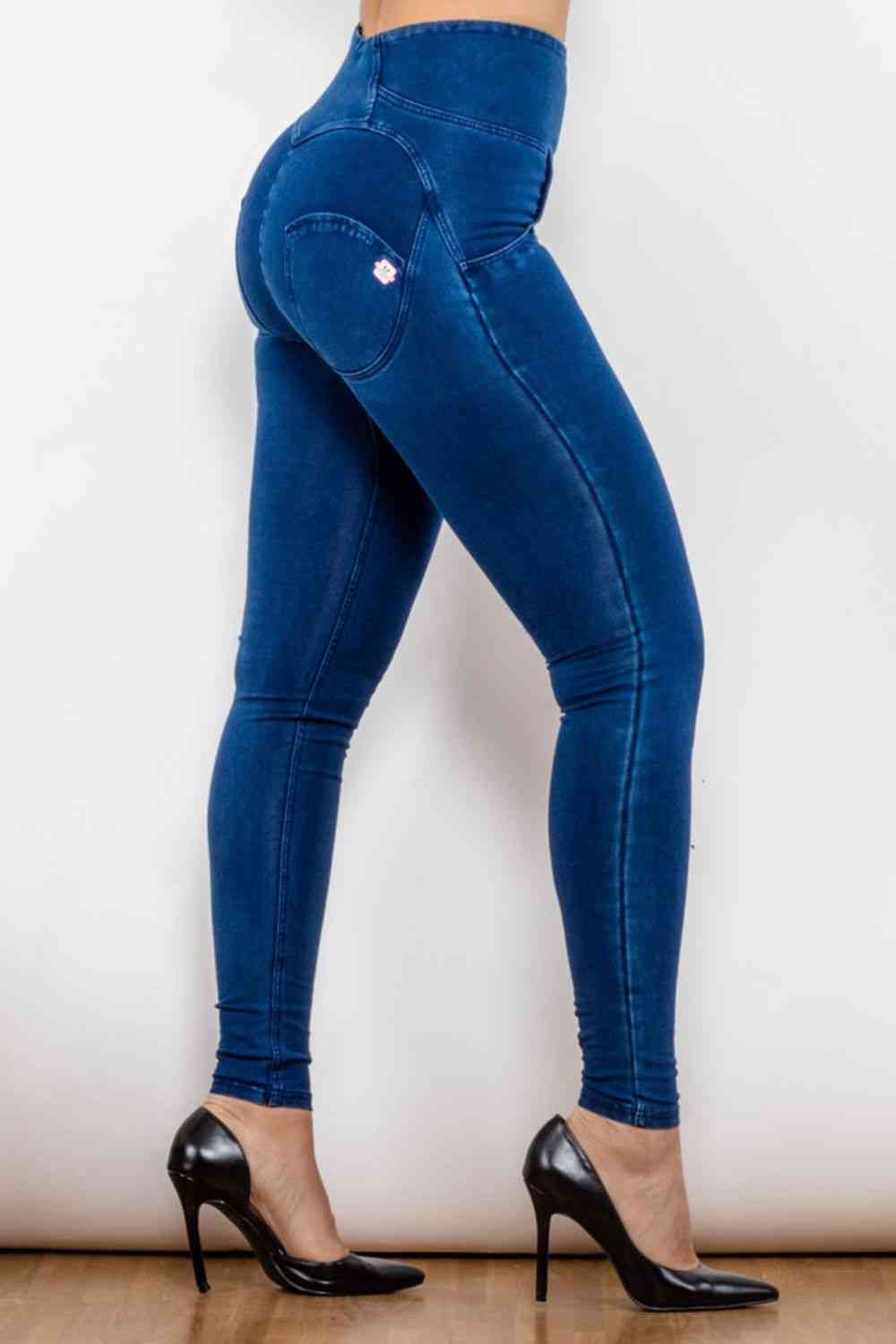 Jean long skinny taille haute zippé Baeful