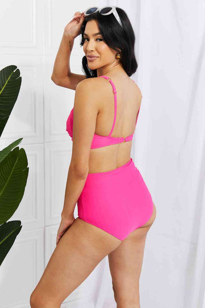 Marina West Swim - Take A Dip - Bikini torsadé taille haute en rose