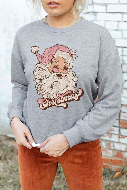 Sudadera con cuello redondo y gráfico navideño