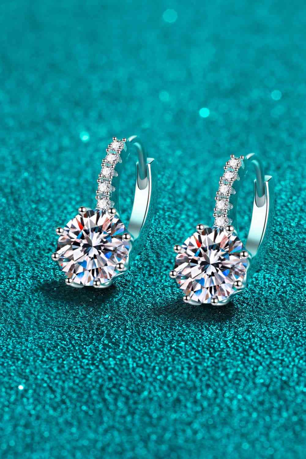 Boucles d'oreilles en argent sterling 925 moissanite 4 carats