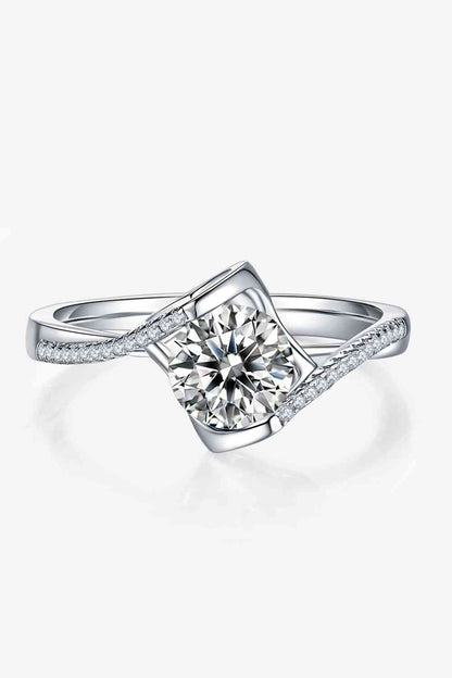 Bague torsadée en argent sterling 925 moissanite 1 carat