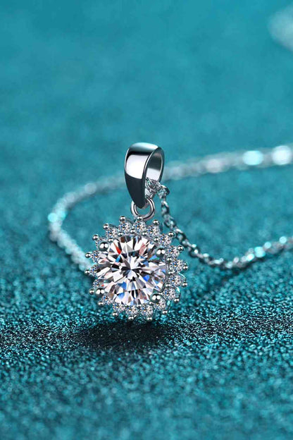 Collier pendentif moissanite en argent sterling 925