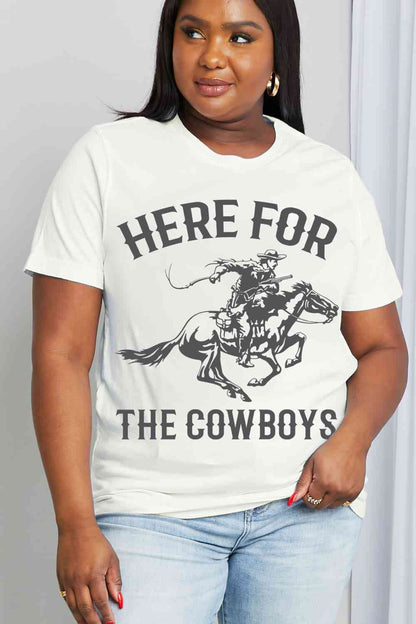 Simply Love Simply Love Taille réelle ICI POUR LES COWBOYS Tee-shirt en coton graphique