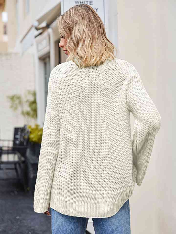 Pull en tricot gaufré à manches raglan