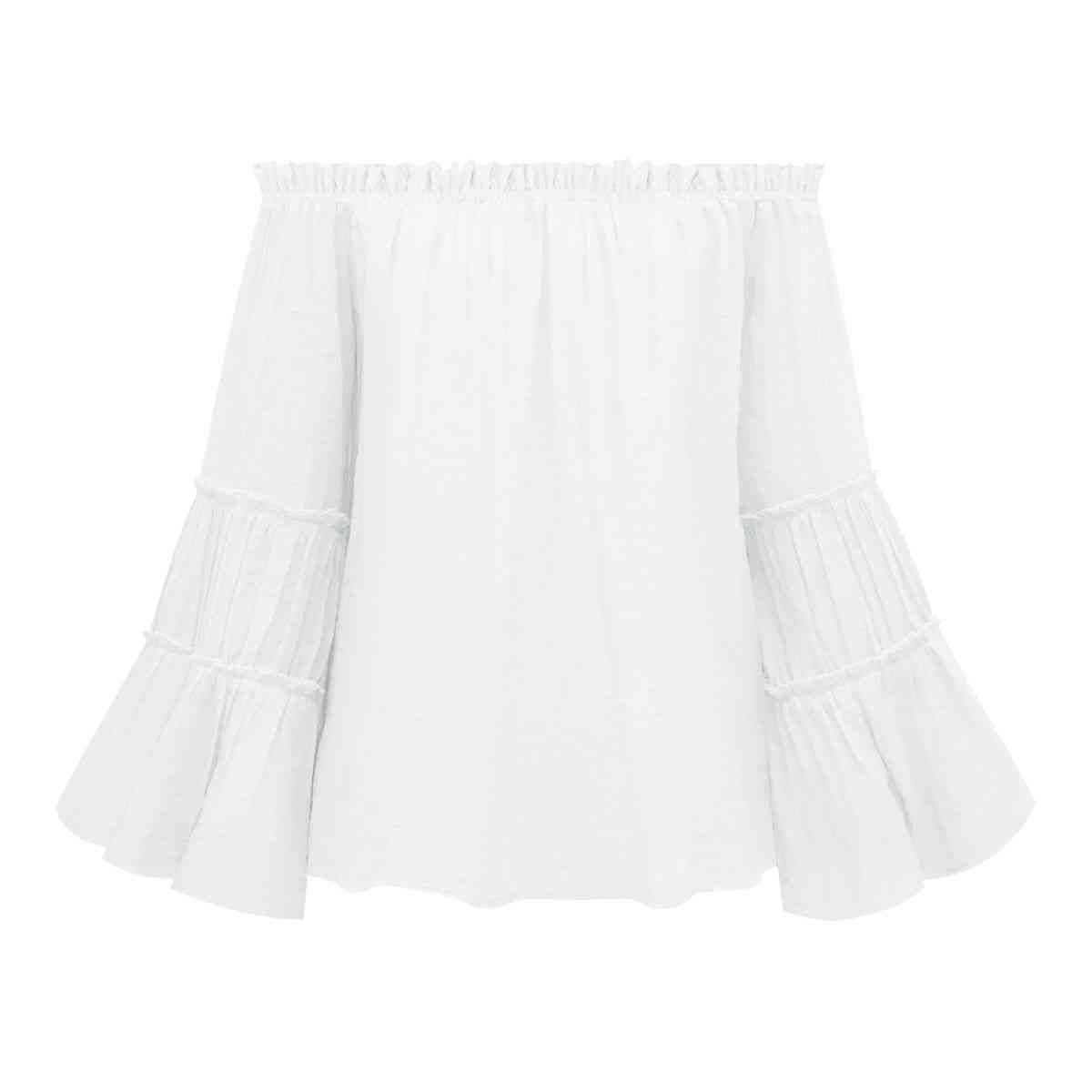 Off-Shoulder Frill Trim Blouse