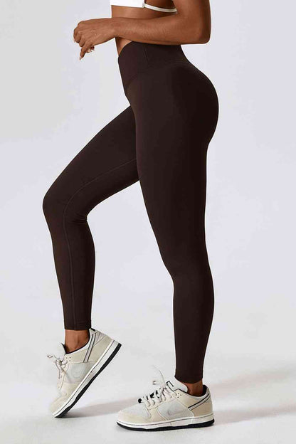 Legging de sport coupe slim à large ceinture