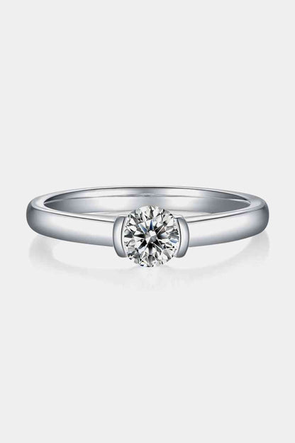 Bague solitaire en argent sterling 925 moissanite