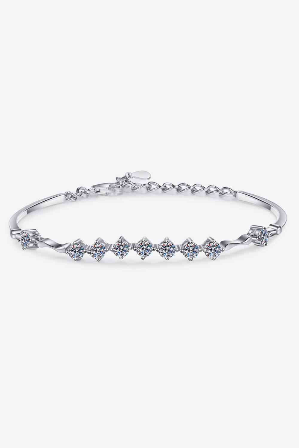 Pulsera de plata de ley 925 con moissanita