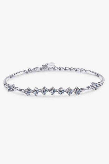 Bracelet en argent sterling 925 avec moissanite