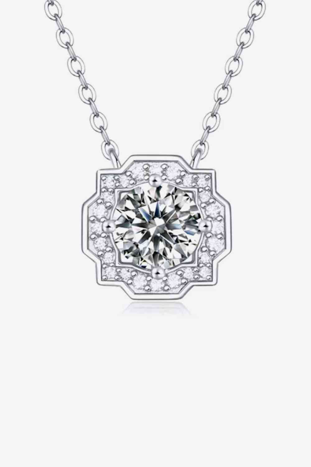 Collier chaîne pendentif en forme de fleur Moissanite 1 Carat