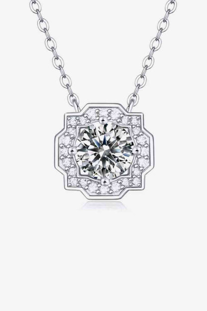 Collier chaîne pendentif en forme de fleur Moissanite 1 Carat