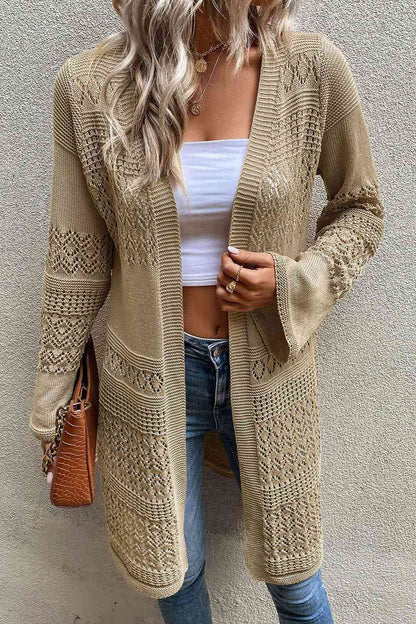 Cardigan long ouvert sur le devant