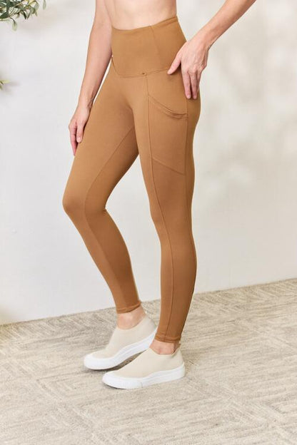 Zenana Legging taille haute à large ceinture pleine taille