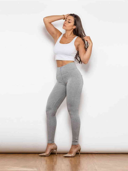 Legging taille haute avec fermeture éclair pleine taille