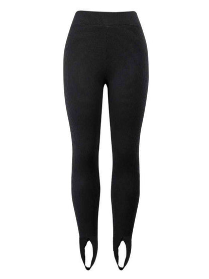 Legging côtelé taille moyenne