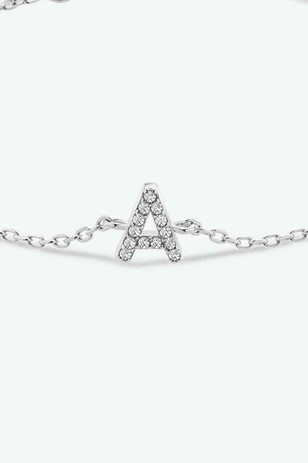 Bracelet en argent sterling 925 avec zircon A à F